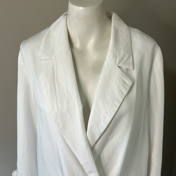 CAROLINE CONSTAS Ruffle Blazer Dress Split Ruffle Sleeve White Revolve Sz XS - Picture 5 of 16